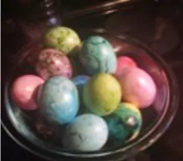 easter eggs in a bowl