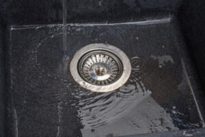 Water gurgling as it goes down the drain